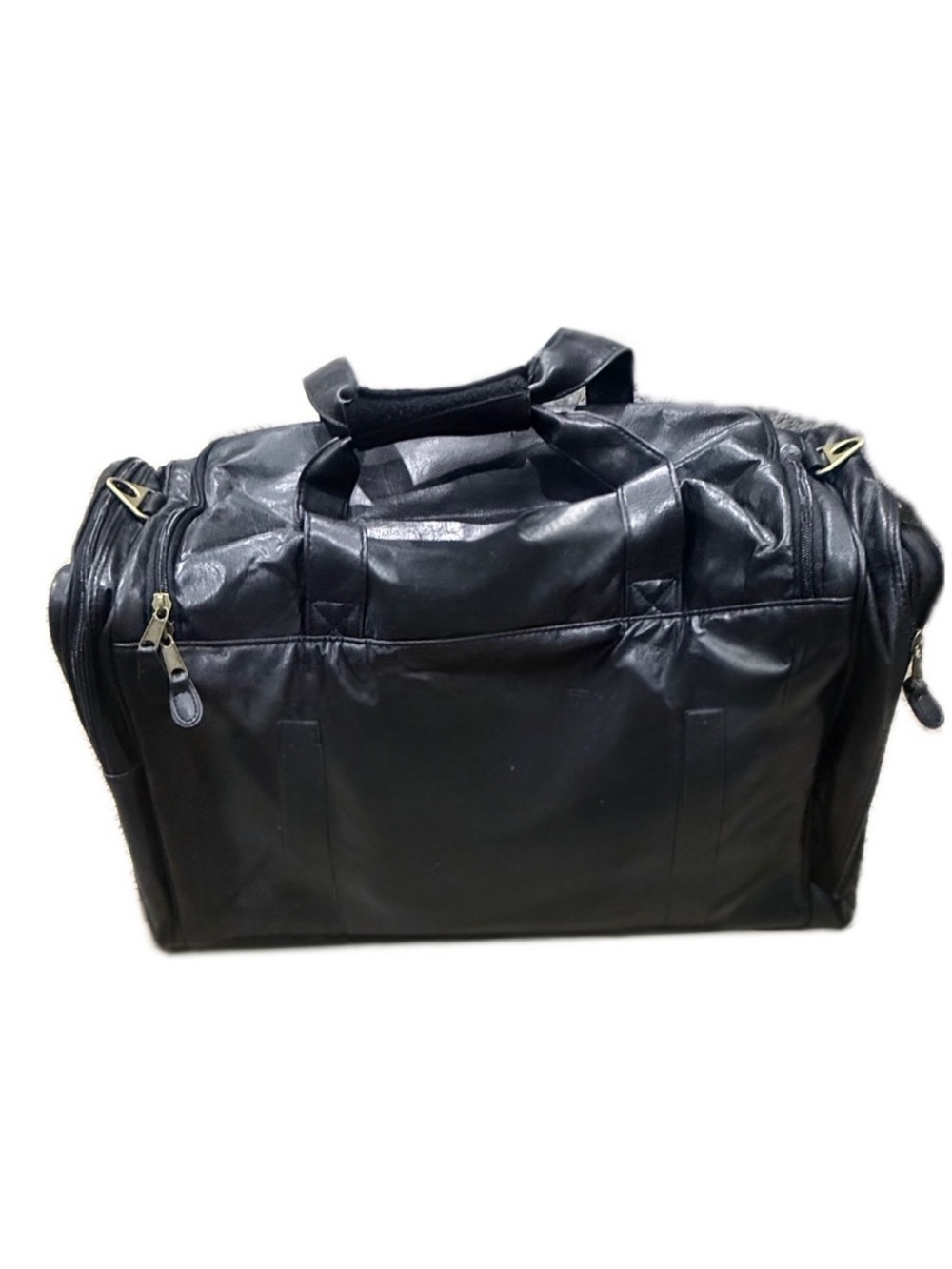 HIGHLAND‎ II Series Noir Executive Travelware Black Faux Leather Duffel Bag